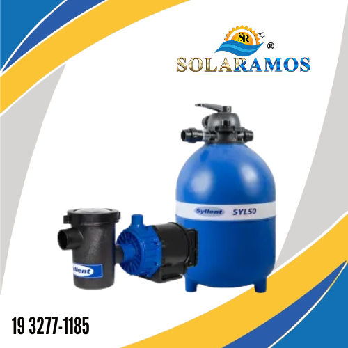 KIT FILTRO PISCINA SYL50 + BOMBA SYLLENT 3/4 CV ATÉ 91.000L