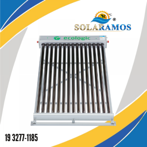 Aquecedor Solar Ecologic À Vácuo 15 Tubos Baixa Pressão Em Alumínio